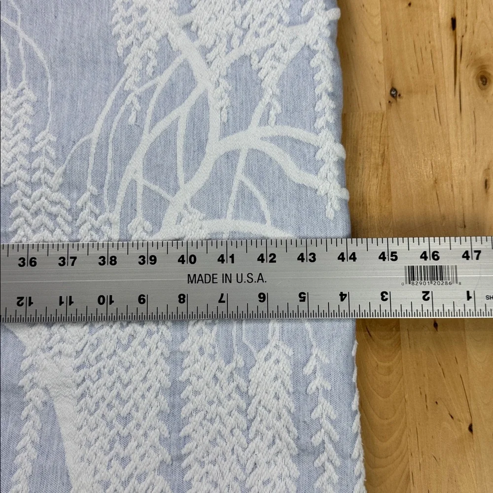 Kevin O’Brien Studio Willow Coverlet Blue White Textured Pattern 88”W x 100”L